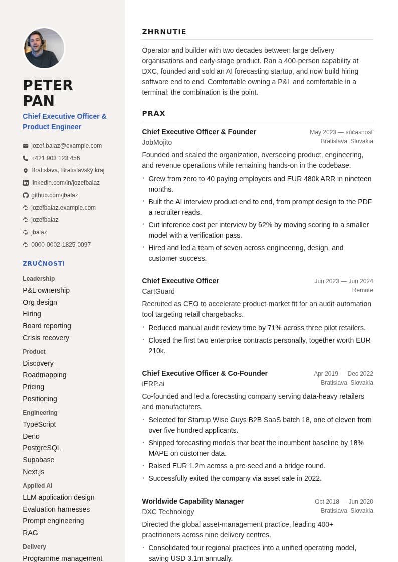 Modern resume template