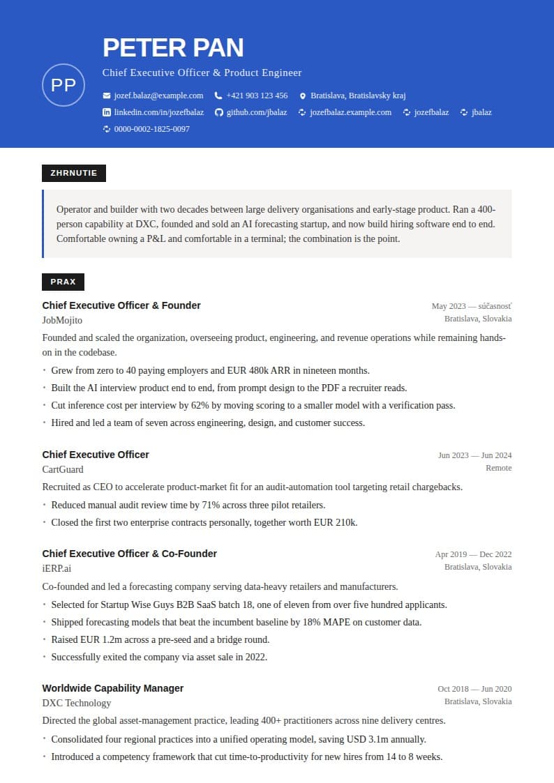 Executive resume template