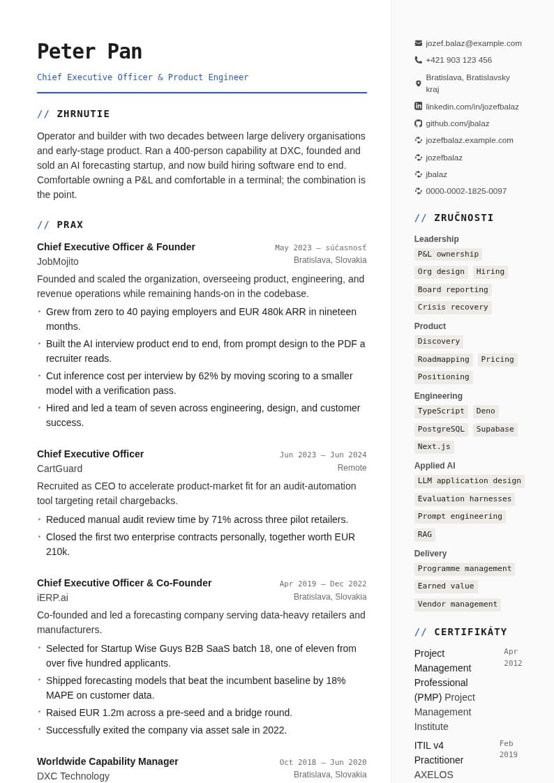 Technical resume template